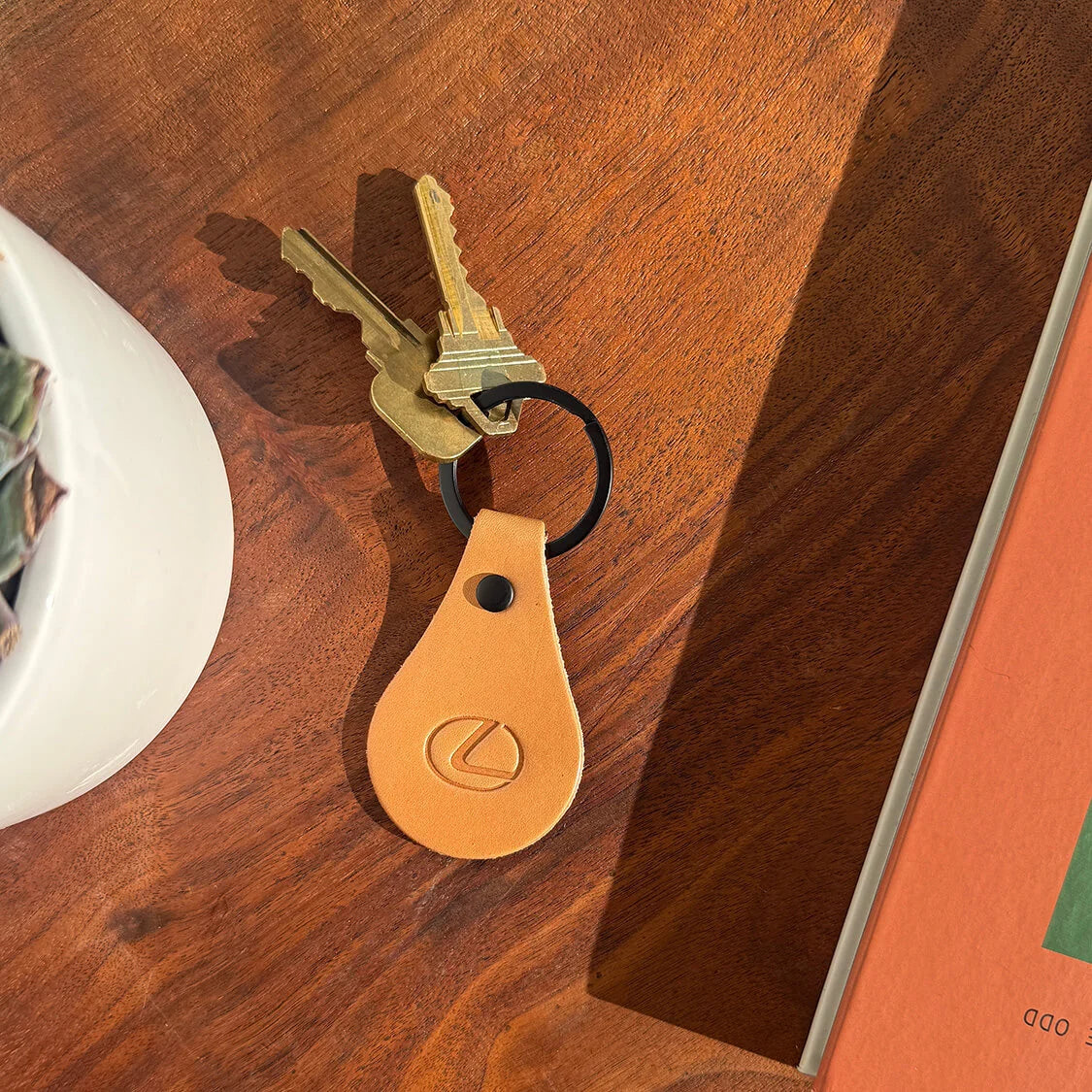 Tab Leather Keychain- US