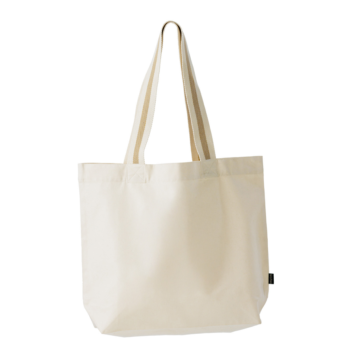 Deluxe Canvas Tote with Striped Handles- US