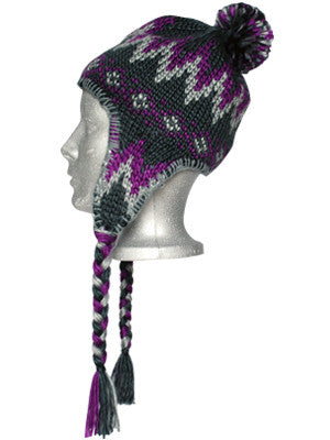 Hand Knit Zig Zag Beanie
