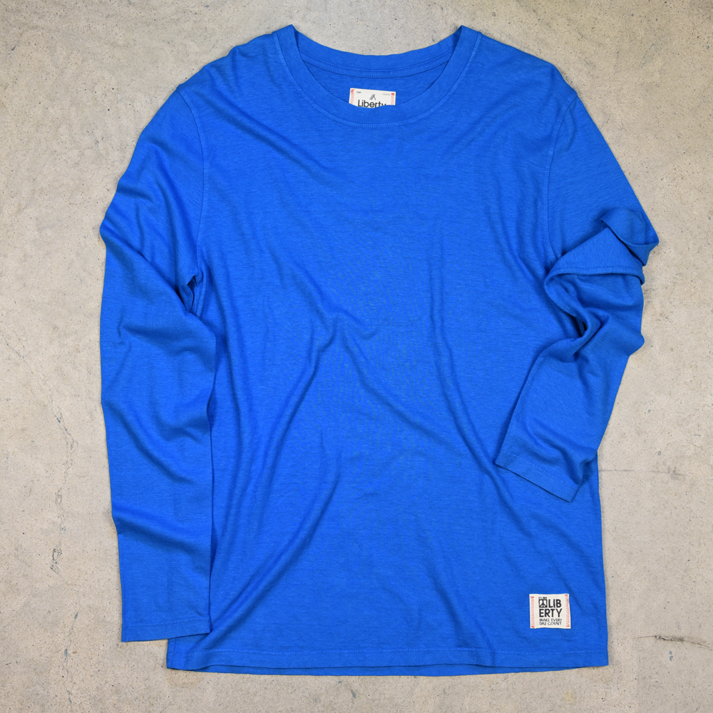 Blue long sleeve hemp shirt